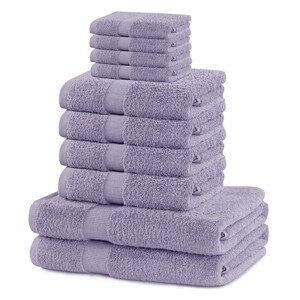 Sada ručníků DecoKing Marina 2+4+4 ks fialová