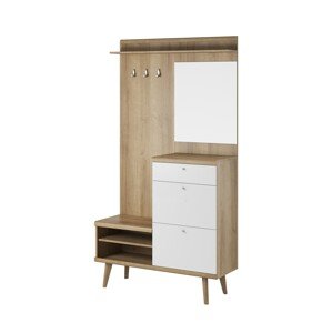 Předsíňová stěna Primo 110 cm dub Riviéra/bílá