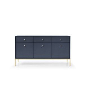 Komoda Mono II 154 cm modrá/zlatá