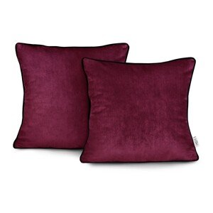 Sada 2 ks povlaků na polštáře AmeliaHome Velvet Piping 45x45 cm červená