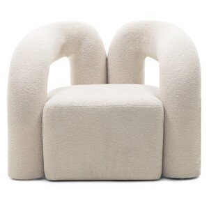 Designové křeslo Merry bouclé bílé