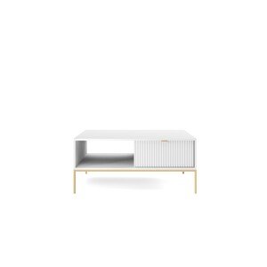 Konferenční stolek Nova 104 cm bílý/zlatý