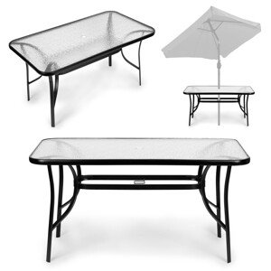 Zahradní stolek MultiGarden 120x70 cm černý/čiré sklo
