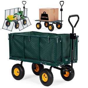 Zahradní vozík MultiGarden s připojením na traktor zelený