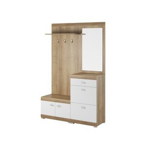 Předsíňová stěna Stella II 135 cm dub Riviéra/bílá