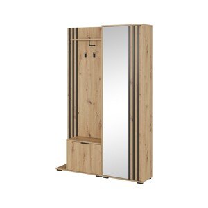 Předsíňová stěna Nelly 131 cm dub artisan/černá