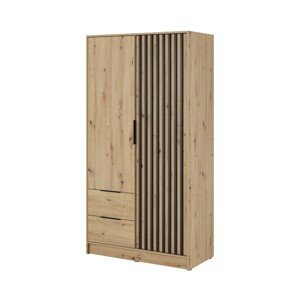 Šatní skříň Nelly 105 cm dub artisan/černá