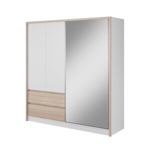 Šatní skříň Sara III 204 cm bílá/dub sonoma
