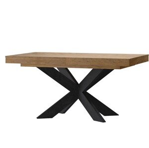 Jídelní rozkládací stůl Cozy 39 z masivu 160/210 cm dub Rustikal/černý