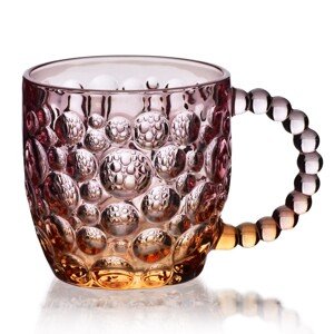 Skleněný hrnek VINI PEARL 350 ml fialový/hnědý