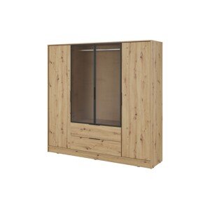 Šatní skříň Kelly 4D RM s tyčí 206 cm dub artisan
