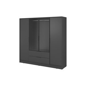 Šatní skříň Kelly 4D RM s tyčí 206 cm grafit