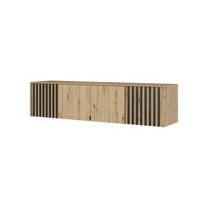 Nástavec na skříň Nelly 206 cm dub artisan/černý