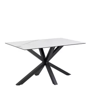 Jídelní stůl Heaven 135 cm bílý mramor/černý