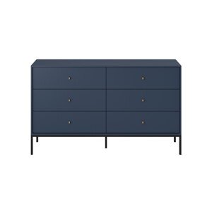 Komoda Mono II 154 cm se zásuvkami modrá/černá