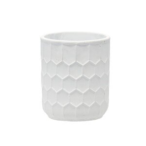 Cementový obal na květináč ELEGANT 13,5 cm bílý