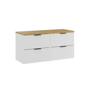 Závěsná skříňka pod umyvadlo Casad s deskou 120 cm bílá/dub artisan