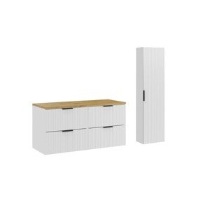 Koupelnová sestava Casad s deskou a skříňkami 120 cm bílá/dub artisan