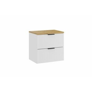 Závěsná skříňka pod umyvadlo Casad s deskou 60 cm bílá/dub artisan