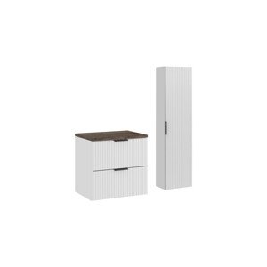 Koupelnová sestava Casad s deskou a skříňkami 60 cm bílá/dub santa fe vintage