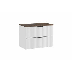 Závěsná skříňka pod umyvadlo Casad s deskou 80 cm bílá/dub santa fe vintage