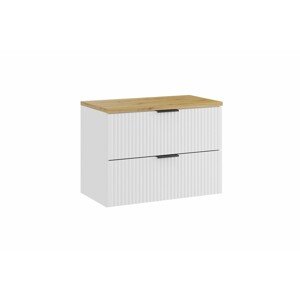 Závěsná skříňka pod umyvadlo Casad s deskou 80 cm bílá/dub artisan