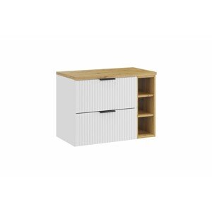 Závěsná skříňka pod umyvadlo Casad I s deskou 80 cm bílá/dub artisan
