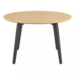 Kulatý jídelní stůl Cadiz 120 cm dub přírodní/černý