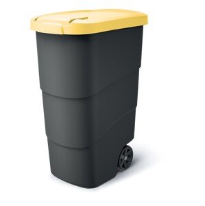 Popelnice WHEELERO s kolečky antracitová/žlutá