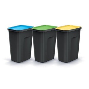 Sada odpadkových košů COMPACTO FLAS 3x 35 L černá
