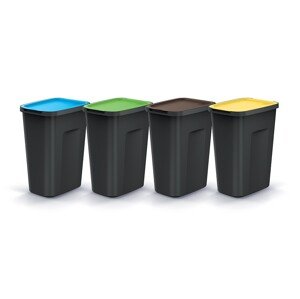 Sada odpadkových košů COMPACTO FLAS 4x 35 L černá