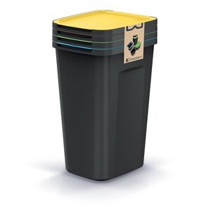 Sada odpadkových košů COMPACTO FLAS 4x 50 L černá