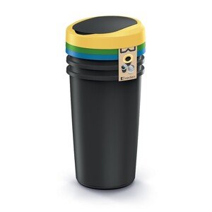 Sada kulatých odpadkových košů COMPACTO FLAS 3x 25 L černá