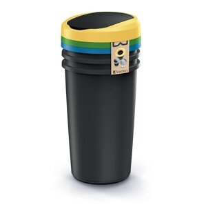 Sada kulatých odpadkových košů COMPACTO FLAS 3x 50 L černá