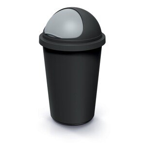 Odpadkový koš COMPACTO ROLL 50 L černý/světle šedý
