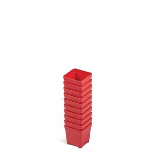 Sada 10 plastových boxů na nářadí TIGER BOX 5x5x5 cm červená