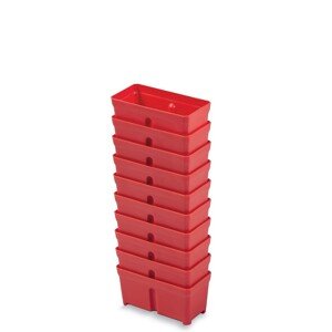 Sada 10 plastových boxů na nářadí TIGER BOX 10,5x5x5 cm červená