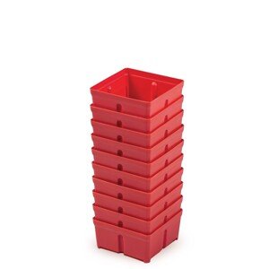 Sada 10 plastových boxů na nářadí TIGER BOX 10,5x10,5x5 cm červená