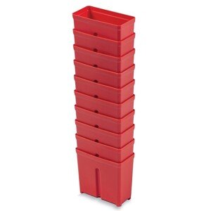 Sada 10 plastových boxů na nářadí TIGER BOX 10,5x5x9,7 cm červená