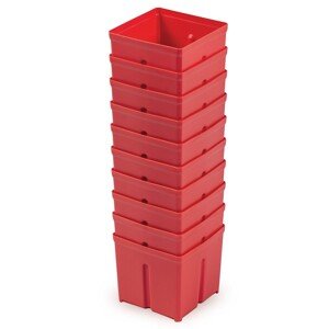 Sada 10 plastových boxů na nářadí TIGER BOX 10,5x10,5x9,7 cm červená