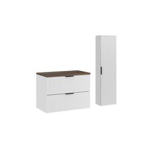Koupelnová sestava Casad s deskou a skříňkami 80 cm bílá/dub santa fe vintage