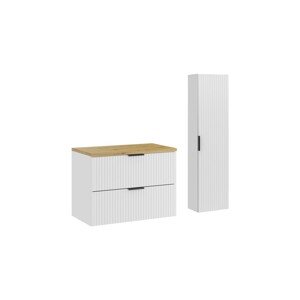 Koupelnová sestava Casad s deskou a skříňkami 80 cm bílá/dub artisan