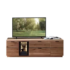 TV stolek Napoli 31 s LED osvětlením 200 cm z masivu dub Bianco