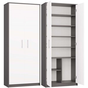Kancelářská knihovna OLIV 2D antracit/bílá