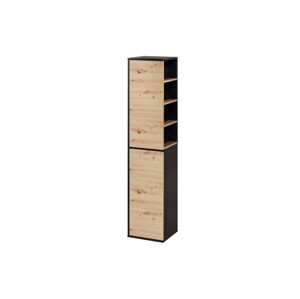 Vysoká koupelnová skříňka Mossa 70 35 cm levá dub Artisan/černá