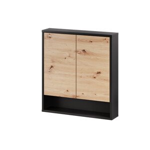 Závěsná horní koupelnová skříňka Mossa 72 60 cm dub Artisan/černá