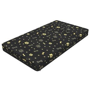 Matrace pro psy SLOOKE 101x55x4 cm černá/zlaté tlapky