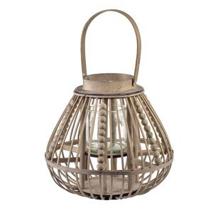 Proutěná lucerna LUCIE Grey 30x28 cm šedá