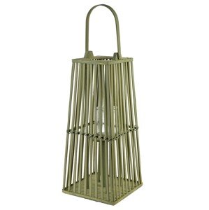 Proutěná lucerna LUCIE Green 26,5x57 cm zelená