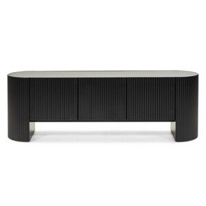 Designový TV stolek Sansita 180 cm mramor/černý